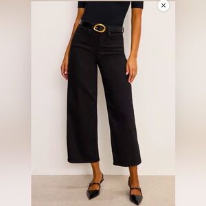 NWT GOOD AMERICAN Good Waist Palazzo Crop - Black